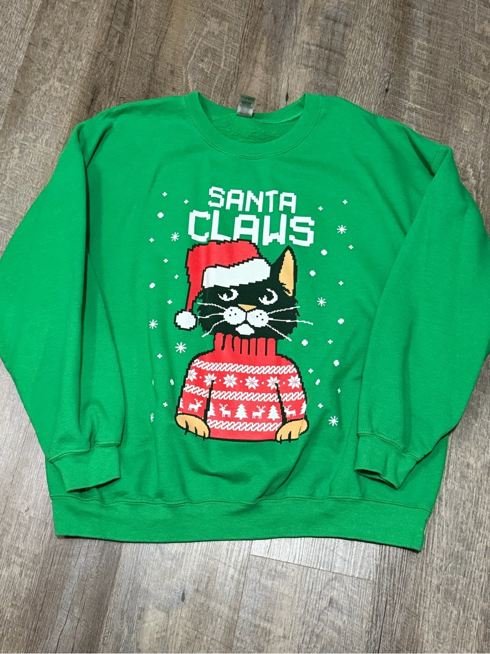 Gildan Green 'Santa Claws' Crewneck Sweatshirt